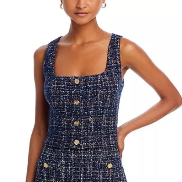 AQUA x Venus Williams Tweed Sleeveless Top Size Medium - Picture 1 of 4